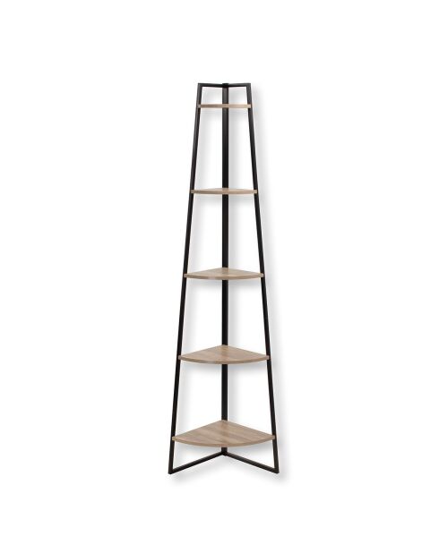Étagère d'angle Lexie 5 étages décor bois - H.180 cm