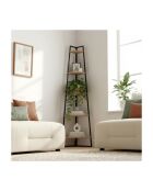 Étagère d'angle Lexie 5 étages décor bois - H.180 cm