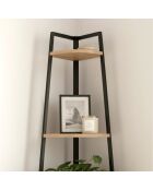 Étagère d'angle Lexie 5 étages décor bois - H.180 cm