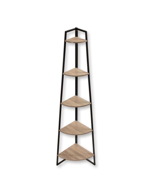 Étagère d'angle Lexie 5 étages décor bois - H.180 cm