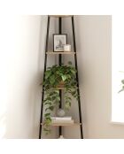 Étagère d'angle Lexie 5 étages décor bois - H.180 cm