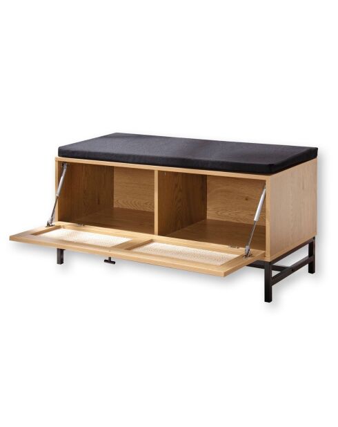 Panca da ingresso Jaya con contenitore, frontale in rattan - L.100 cm