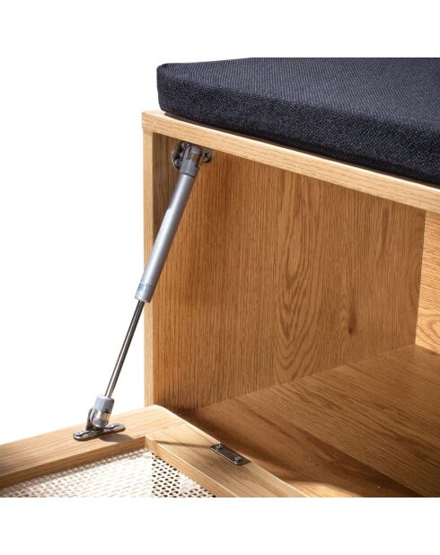 Panca da ingresso Jaya con contenitore, frontale in rattan - L.100 cm