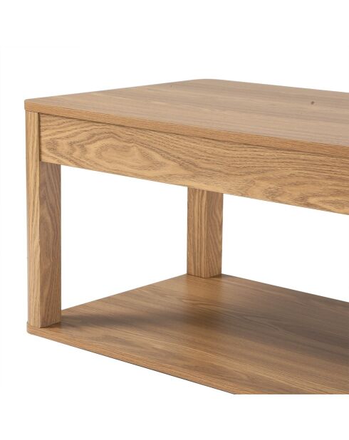 Table basse Celia avec 2 plateaux rectangulaires effet bois - L.90 cm