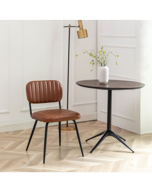 Lot de 2 chaises Sparte de séjour marron - L.56 cm