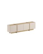 Porta TV a 4 ante in onice con decoro in cachemire e rovere - L.180 cm