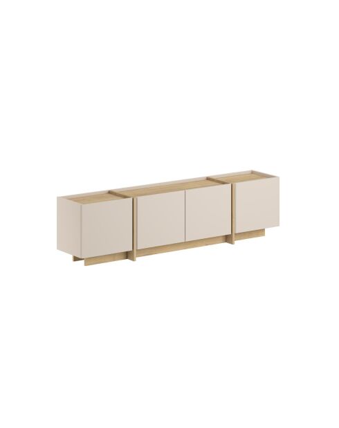 Porta TV a 4 ante in onice con decoro in cachemire e rovere - L.180 cm