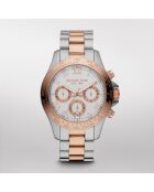 Montre MK5622 chronographe en acier argentée et or rose