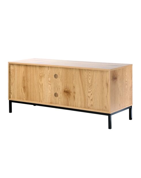 Jaya 2-türiger TV-Ständer mit Rattanrohr und 2 Nischen - L.120 cm