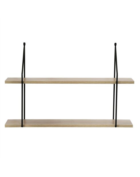 Étagère murale 2 niveaux décor bois - L.60 cm