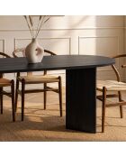 Sable eettafel met zwarte afgeronde randen - L.180 cm