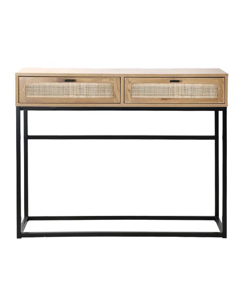 Console Jaya 2 tiroirs avec cannage rotin - L.100 cm