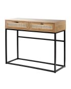 Consolle Jaya a 2 cassetti con canna in rattan - L.100 cm