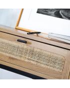 Consolle Jaya a 2 cassetti con canna in rattan - L.100 cm