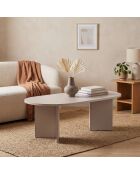 Table basse Iris ovale beige - L.119 cm