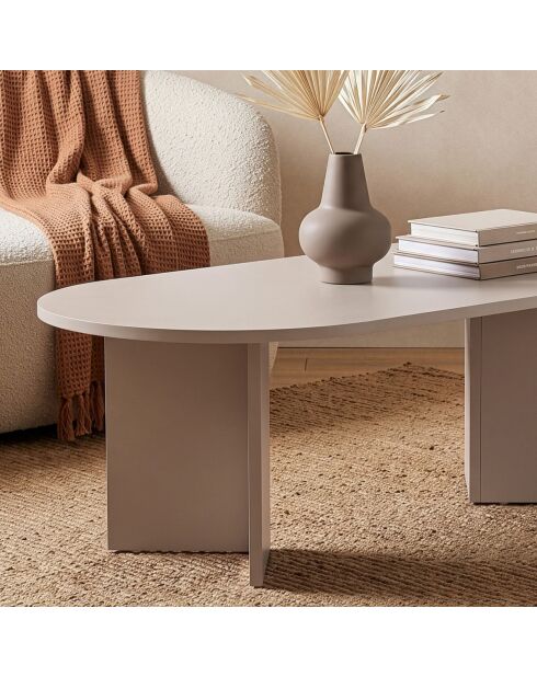 Table basse Iris ovale beige - L.119 cm