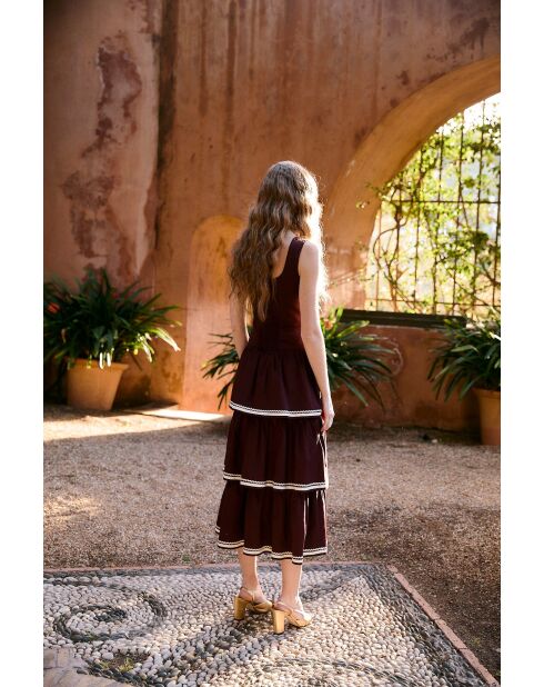 Burgunderfarbenes Baumwollkleid Clo Algodon