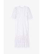 Ecrufarbenes Baumwollkleid Leyre Troquelado