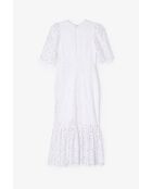 Ecrufarbenes Baumwollkleid Leyre Troquelado