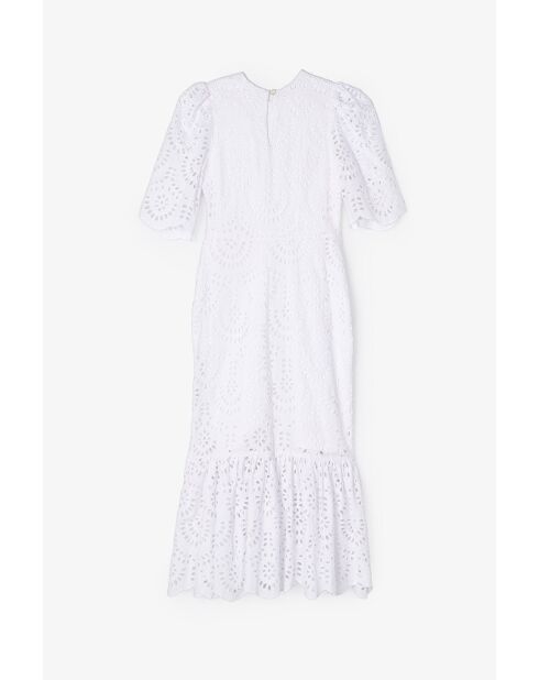 Ecrufarbenes Baumwollkleid Leyre Troquelado
