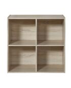 Mobile Compo a 4 vani con decoro in legno chiaro - H.61,5 cm