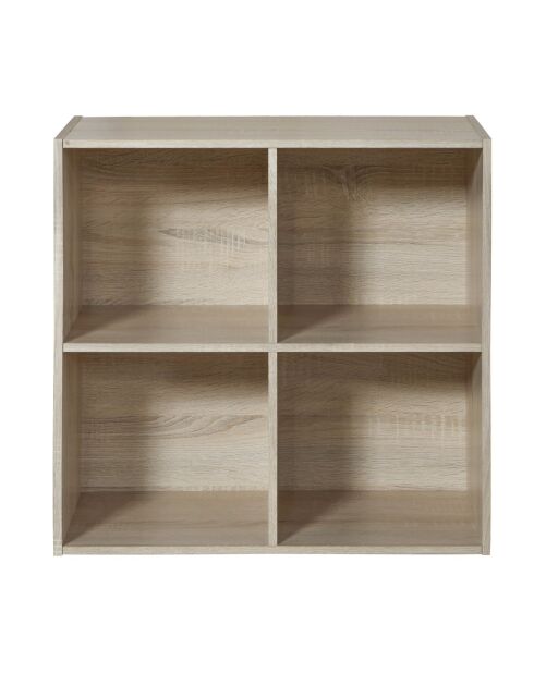 Mobile Compo a 4 vani con decoro in legno chiaro - H.61,5 cm