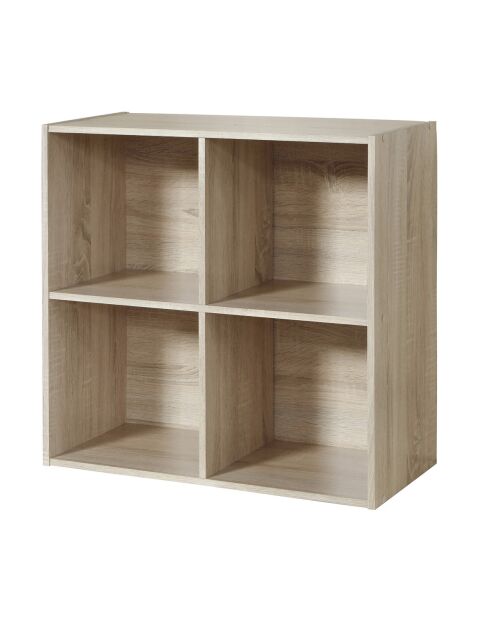 Mobile Compo a 4 vani con decoro in legno chiaro - H.61,5 cm