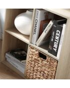 Mobile Compo a 4 vani con decoro in legno chiaro - H.61,5 cm