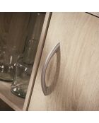 Estante de almacenamiento con 2 compartimentos con 1 cajón y 1 armario con decoración de madera clara, 61,5 cm de longitud
