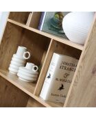 Bücherregal Jaya mit 6 Fächern und 2 Türen aus natürlichem Rattan - H.175 cm