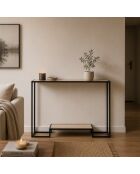 Consolle moderna con decoro in rovere a 2 livelli - L.120 cm