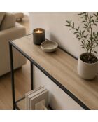 Consolle moderna con decoro in rovere a 2 livelli - L.120 cm