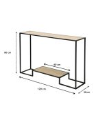 Consolle moderna con decoro in rovere a 2 livelli - L.120 cm