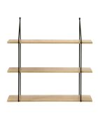 Estantería de pared de 3 niveles con decoración de madera - L.60 cm