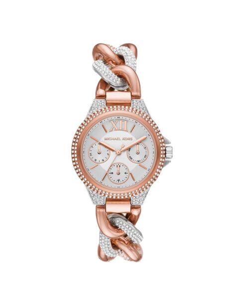 Montre Camille MK6843 en acier grise, bracelet rose