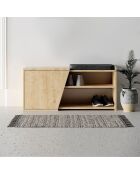 Fiona schoenenbank met 1 deur in lichte houten en zwarte kleuren - L.104 cm