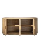 Aparador Achille con 4 puertas efecto roble, fachadas de lamas redondeadas - L.160 cm