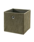 Cube pliable tissu velours côtelé kaki - H.27 cm