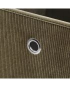 Cube pliable tissu velours côtelé kaki - H.27 cm