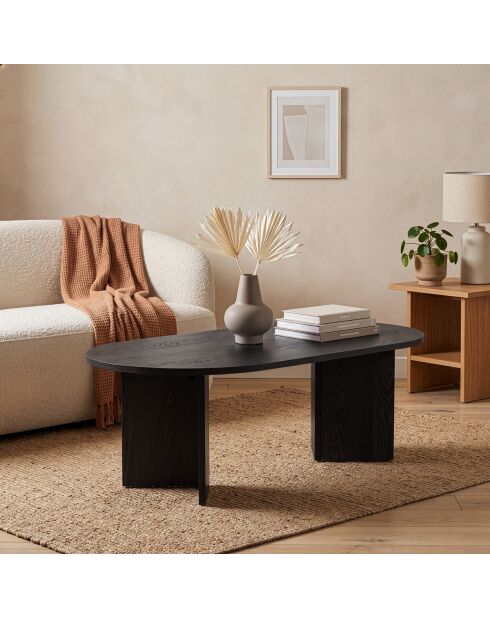 Table basse Iris ovale noire - L.119 cm