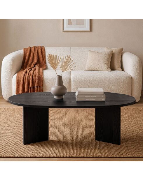 Table basse Iris ovale noire - L.119 cm