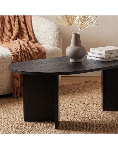 Table basse Iris ovale noire - L.119 cm