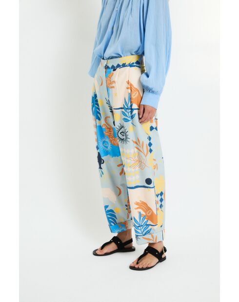 Pantalon en coton Mar Beach bleu