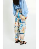 Pantaloni Mar Beach in cotone blu