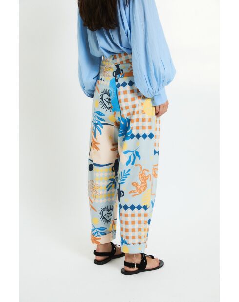 Pantalon en coton Mar Beach bleu