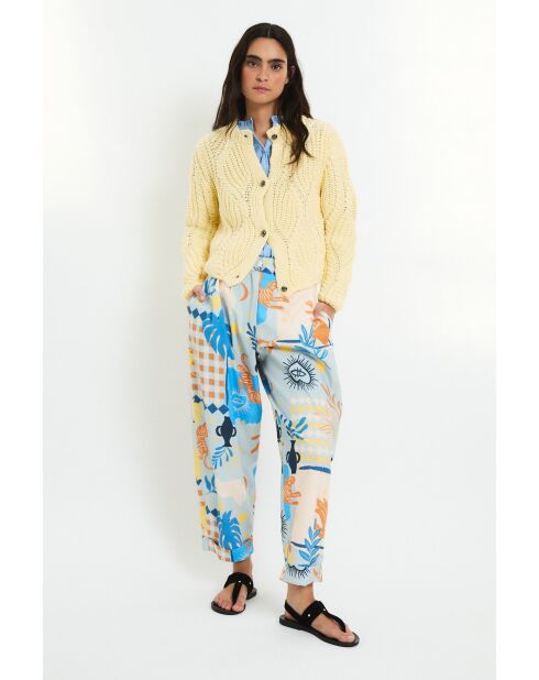 Pantalon en coton Mar Beach bleu