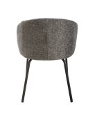 Lot de 2 chaises Vesper tissu chiné et pieds métal coloris gris foncé et noir