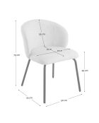 Lot de 2 chaises Vesper tissu chiné et pieds métal coloris gris foncé et noir