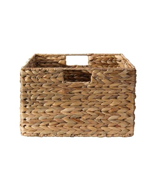 Panier en jacinthe d'eau armature métal - H.20 cm