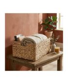 Panier en jacinthe d'eau armature métal - H.20 cm